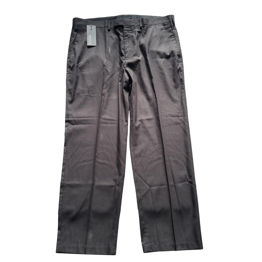 KENNETH COLE REACTION DRESS PANTS MENS 40X30 BLACK FLAT FRONT NWT